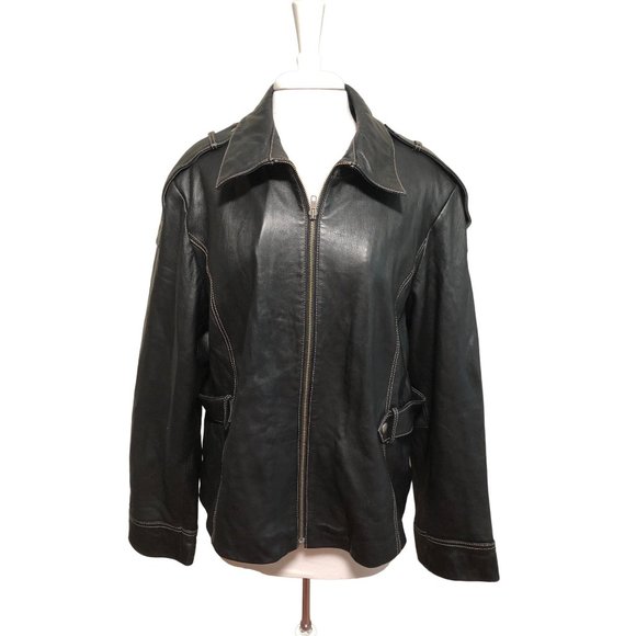 Boston Harbour Jackets & Coats Boston Harbour Mens Black Leather